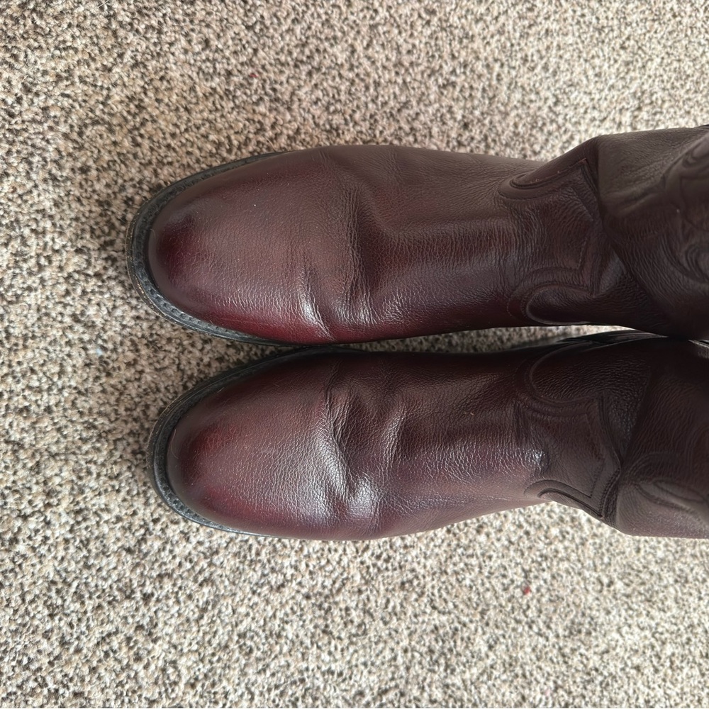 Ben Miller Burgundy Leather Boots - Picture 3 of 7